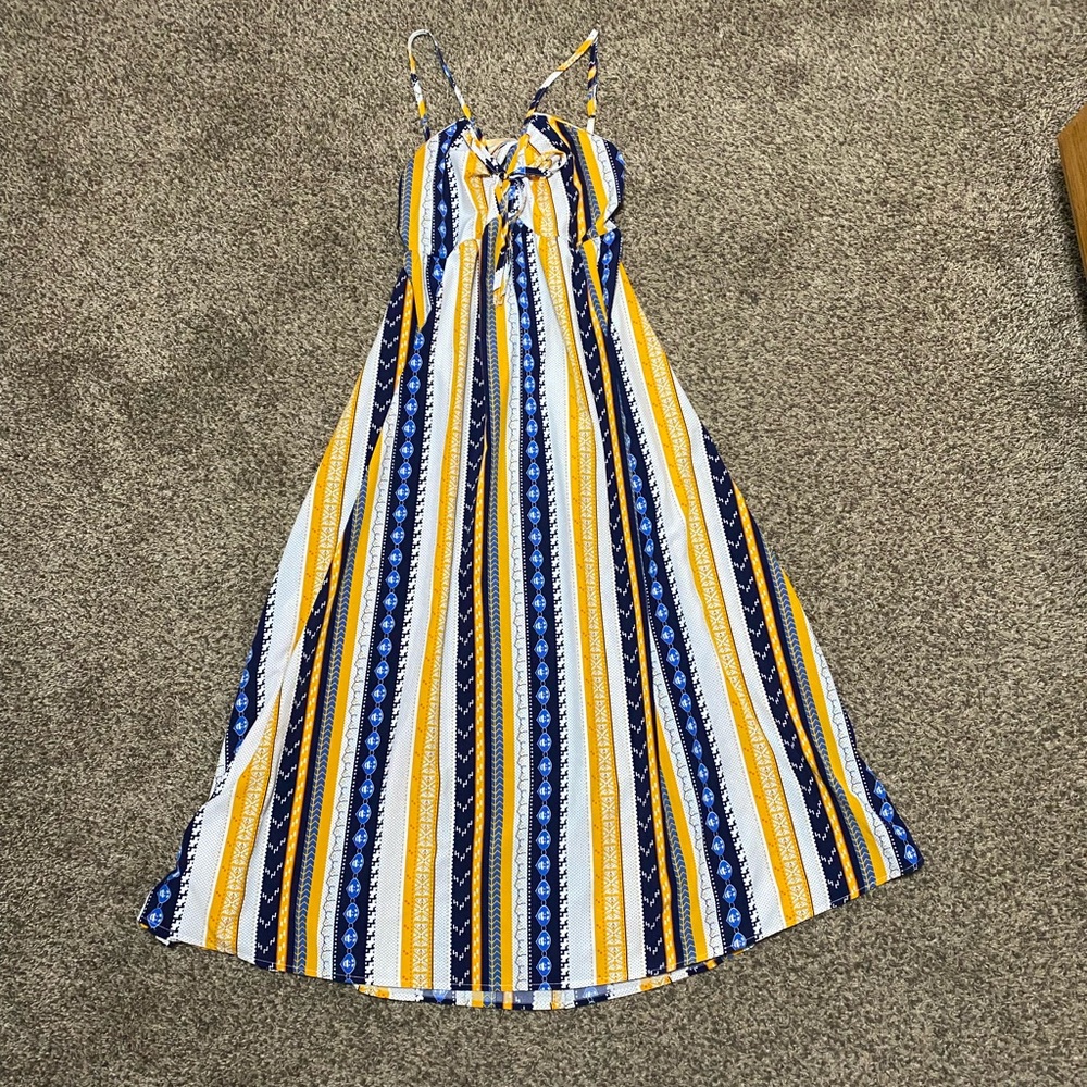 Fun Printed Summer Dress - Front Tie - Back Tie